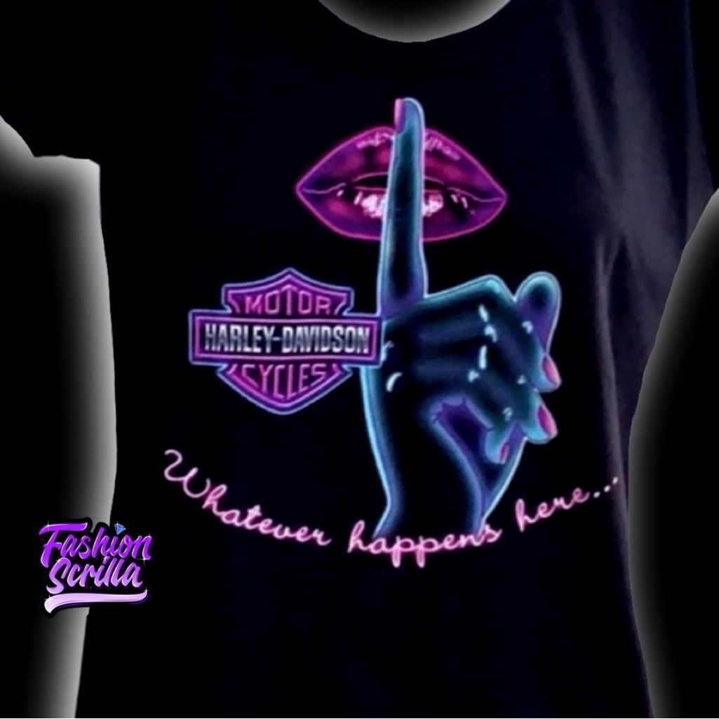 Harley-Davidson Rare Y2k Las Vegas Purple Blue Black Neon Graphic T-Shirt